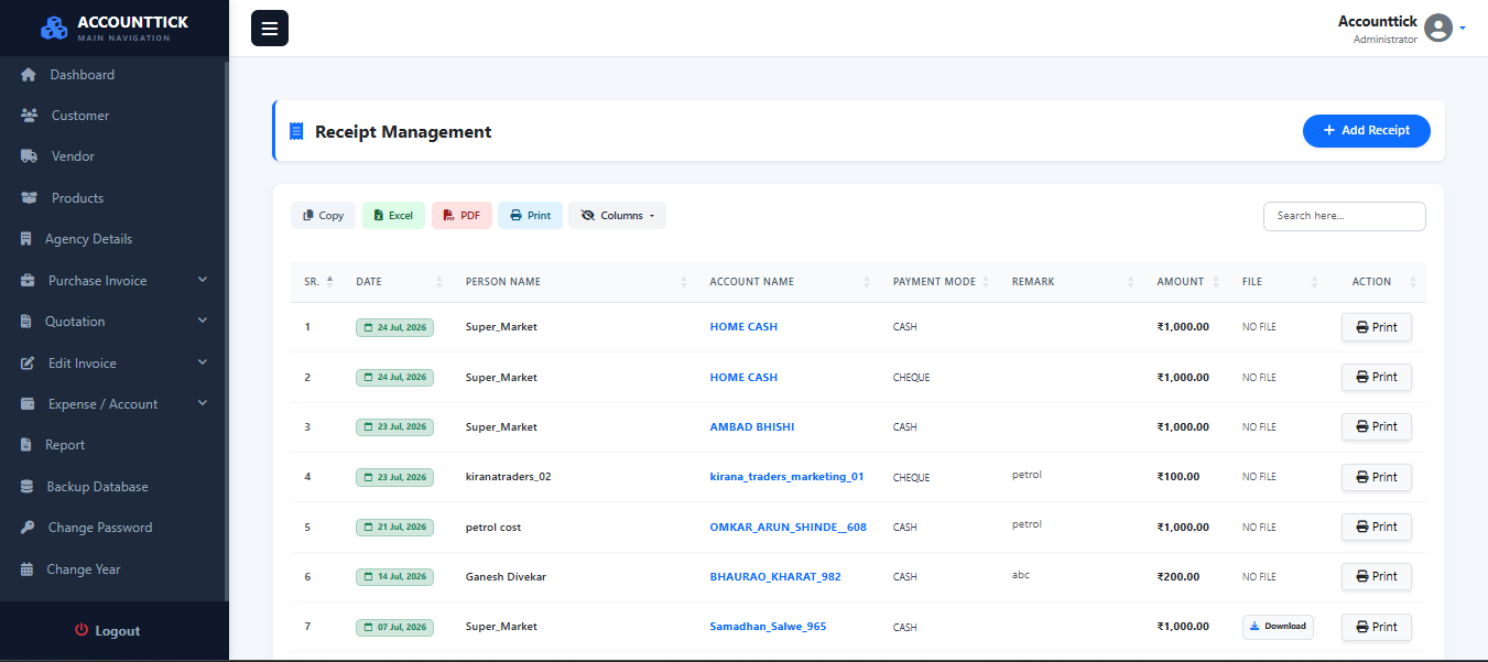 Accounttick CRM